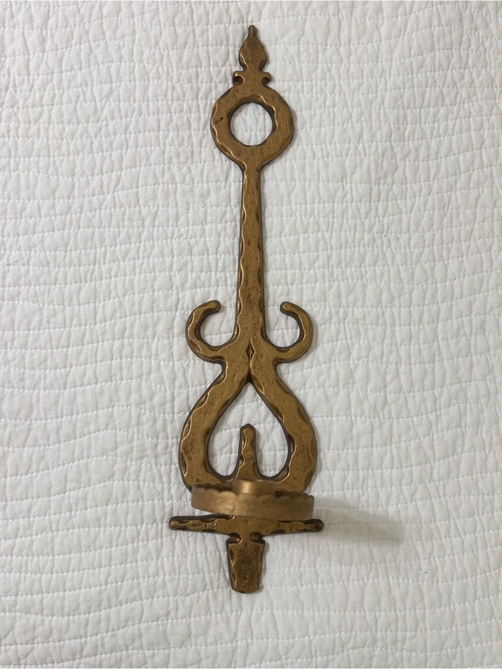Decorative Brass Wall Sconce Candle Holder - Gold Finish